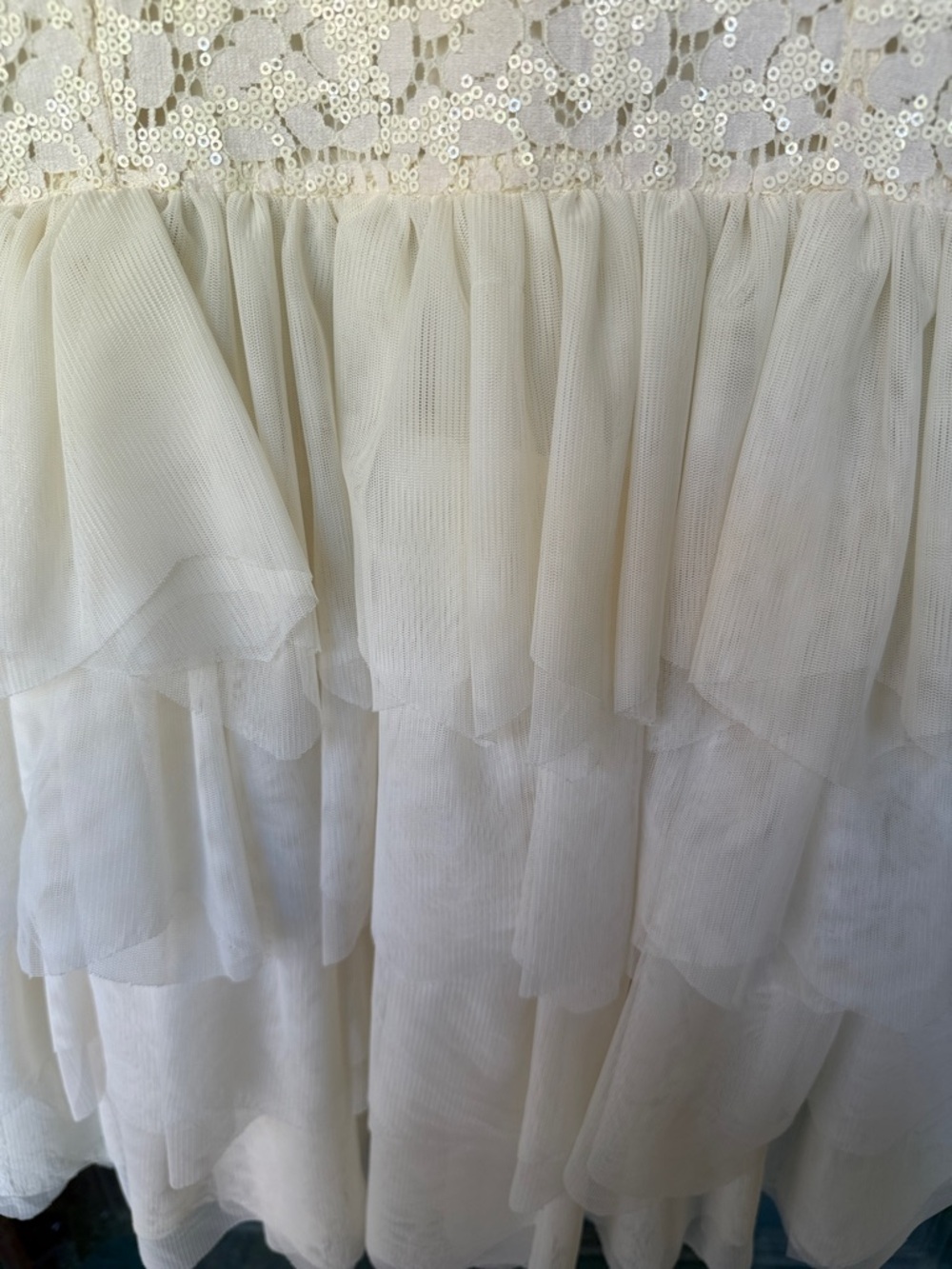 H&M Cream Lace Bodice Tiered Tulle Party Dress - Picture 5 of 5